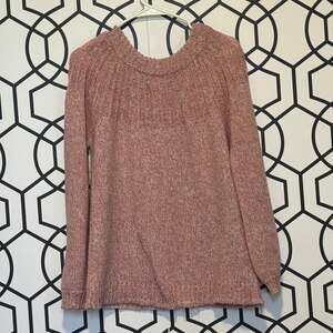 LC Lauren Conrad Bow Back Crewneck Sweater SZ L Pink